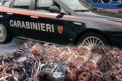 Circa 54 chili di rame sottratti all’azienda per cui lavora: 42enne arrestato dai Carabinieri